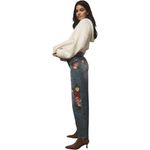 Driftwood Anthropologie Parker Denim Barrel Jeans Floral Embroidered Boho Sz 29 Photo 2