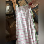 LAKE Pajamas pima long pants bottoms striped pink & green piping Photo 4