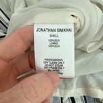 Jonathan Simkhai Duster Robe 100% Silk Stripes Size L Cream Blue Photo 6