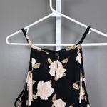 Torrid Georgette Drop Waist Halter Top Blouse Size 1 Black Sleeveless Floral Photo 3