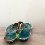 CORKYS POPPY TURQUOISE HAND PAINTED LEATHER SANDALS SIZe 9.5 Blue Photo 1
