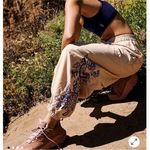 NWOT Free People Movement Baller Embroidered Pants Pacific Sand Size XS & Small Blue Photo 0