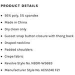 NBD NWT  destina long sleeve bodysuit in sand size xxs Photo 11