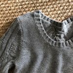 Grey cable knit soft crew neck sweater Gray Photo 3