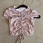 ASOS DESIGN / top with tie detail keyhole / space dye beige Photo 0