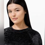 Lululemon Sweatshirt Warm Down Crushed Velvet Crew Neck Long Sleeve Black Photo 4