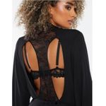 SAVAGE X Fenty Black Lace Cut Out Silky Robe Bedroom Boudoir Sexy Size M/L Photo 2