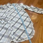 Loft Plaid Button-Down Shirt White Blue Classic Casual Business office - Size XL Photo 6