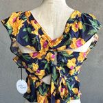 Bold Floral Square Neck Midi Blouse Photo 1