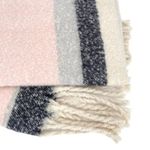 Women’s Fuzzy Fringe Oversized Blanket Scarf Pink Grey Photo 6