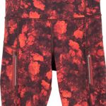 Athleta  Rainier Printed Tight Frozen Floral Warm Leggings XS Red Black 7/8 EUC Photo 3