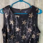 Tommy Hilfiger  Size 8 Black & Gold Sequin Gold Star Sleeveless Lined Mini Dress Photo 3