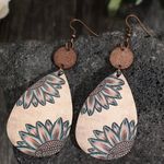 Bohemian Sunflower Droplet Earrings Photo 2