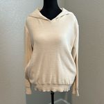 &merci &merci Cream Hooded Sweater opens in back with side pockets Photo 5
