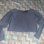 Revolve Bycorpus quilted  urban cropped blue long sleeve blouse contemporary boho Photo 1