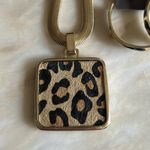 Chico's Chico’s Gold Animal Print Hoop Earrings and Matching Pendant Necklace NEW Photo 1