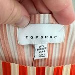 Topshop Boatneck Striped Sleeveless Top Orange and Beige Women's Size S NWT Photo 2