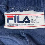 FILA  Women’s Dolly Velour Jogger Pants in Navy Blue with Side Logo Ribbon, Large Photo 9