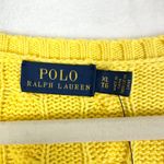 Ralph Lauren Polo  Cable Knit Cotton V-neck Sweater Size XL Yellow NWT Preppy Photo 3