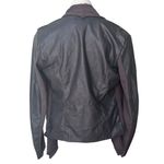 BLANK NYC Private Practice Jacket Mixed Media Draped Faux Leather Grey, Sz M Photo 2