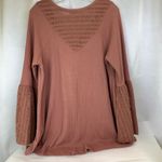 Free People  Parisian Night eyelet accent Vneck bell sleeve Top Color Sayluita 🆕 Photo 9