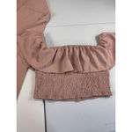 SheIn  XL‎ Two Piece Set Crop Top Wide Leg Pants Ruffle Smocked Pink Casual Photo 4