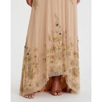 Mac Duggal 9232 High Neck Jewel Hem Embellished Trapeze Nude Gold Gown, Size 14 Photo 9