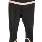Lululemon Size 4 Black Peach Stripe Zip Pocket Cropped Leggings Photo 0