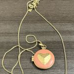 Lucky Brand Peach Heart Locket Necklace Photo 0