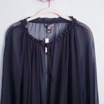 Victoria's Secret  Black Chiffon Bodysuit Blouse Photo 4