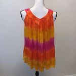 Charlie Paige  One Size sunset colorful sequined blouse Photo 5