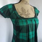 Miuse Green Black Plaid Tunic Dress Top Photo 1