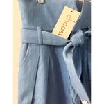 Women's High Waist Blue Trousers with Belt Size 0 Photo 3