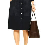 Theory  Skirt Women 6‎ Black Suede Detail Snap Front A Line Slyn Skirt Corpcore Photo 0