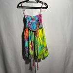 American Rag Y2K Tie Dye Babydoll Smocked Mini Dress Spaghetti Straps Hippie Boho Colorful XS Photo 1