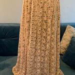 Fracomina lace maxi skirt 42 s small beige EUC striped lined slit Size 2 Photo 1