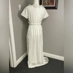 Ivy City Co Whimsical White Tiered Lace Dress Medium Wedding Fairy Modest Bridal Photo 4