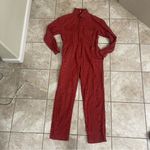 Free People Set The Tone Eyelet Long Sleeve Jumpsuit Terracotta Red Women's Sz 4 Photo 15