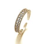 Boutique 14k Gold Plated S925 Hollow Simulated Diamond‎ Ring, Adjustable Photo 0