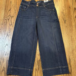 Chico's Women's Pull-On Wide Leg Crop Jeans Size 3 (US 16) Dark Wash Stretch NWT Photo 0