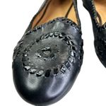 Jack Rogers  Waverly Ballet Flat Shoes Loafer Black Leather Navajo Size 9 Photo 2