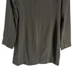 Georgiou Studio Olive Green Tonal Striped Peak Lapel Long Blazer Jacket Size 8 Photo 5