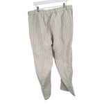 J Jill Love Linen Beige Striped Pull On Pants 100% Linen Coastal Womens Large Photo 2