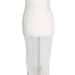 Lovers + Friends Crochet Short Sleeve Maci Cover Up Dress White Size M Photo 0