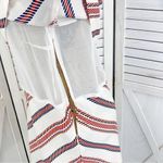 ZARA  Nautical Striped Tiered Halter Mini Dress White Red Blue Small Photo 8