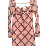 The Frolik Maternity Plaid Mesh Sleeve
Mini Dress in Pale Pink, New without Tags Pink Size undefined Photo 0