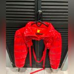 Daisy  Vibrant Red womens Puffer Jacket Photo 3