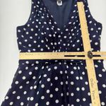 J.Crew J.‎ Crew Dress Womens Size 2 Navy Blue White Polka Dot Elinor V Neck Midi Tie Photo 7