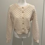 EXPRESS Velvet Textured Cream Cardigan Sz M Photo 0