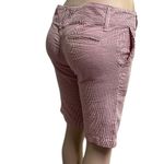 Hurley  Striped Seersucker Bermuda Shorts Pink White Cotton Blend USA Juniors 5 Photo 4